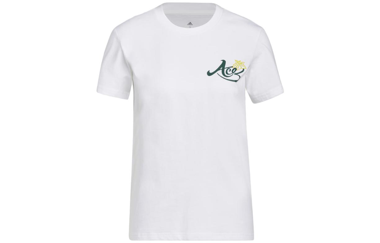 Adidas T Shirts Women's White Crew Neck Moderate Straight Fit