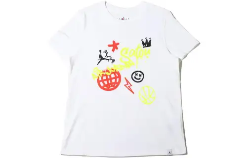 Jordan T Shirts Women's White Crew Neck Moderate Other