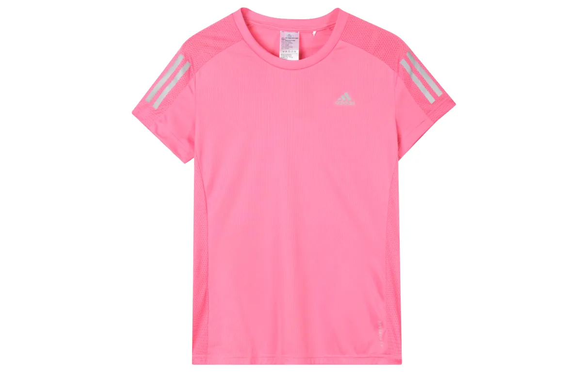 Adidas Set in Sleeve Running T Shirt Women's Semi Neon Pink