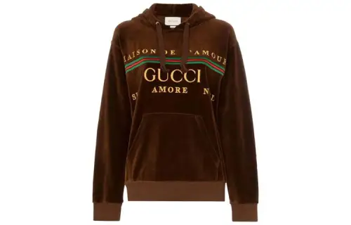 GUCCI Sweatshirts Women's Brown Hooded Moderate