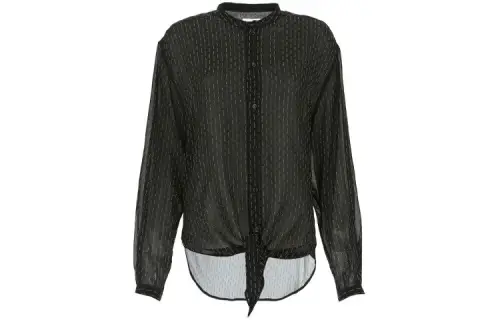 SAINT LAURENT Shirts Women's Black Lapel Moderate Shirt