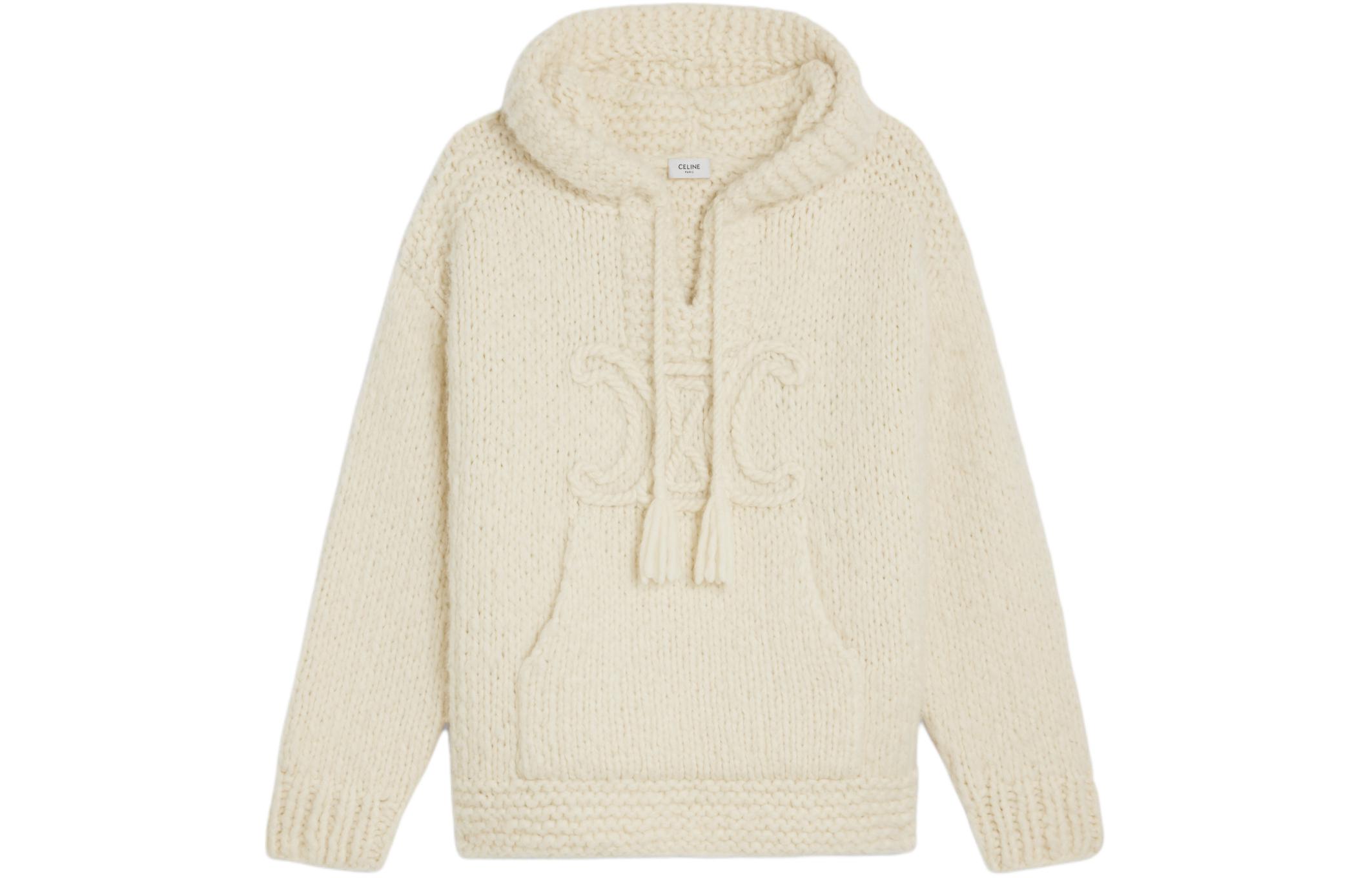 CELINE Sweaters Women's Ecru Hooded Moderate Other
