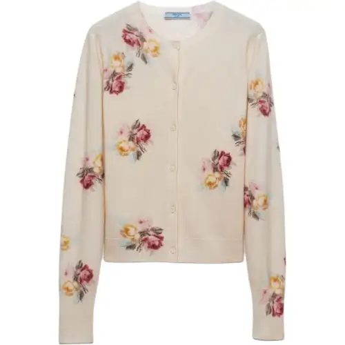 Prada floral-print wool cardigan