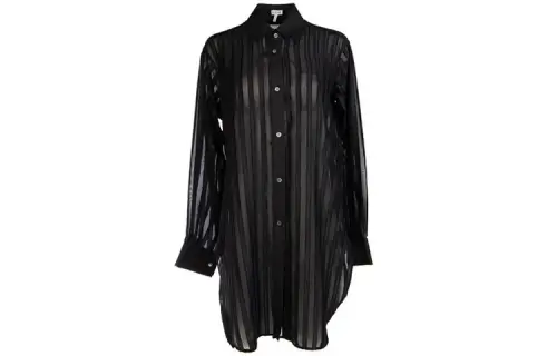 LOEWE Shirts Women's Black Square Collar Thin Other