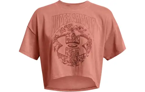 Under Armour Drop Shoulder Sleeve T Shirt Women's Canyon Pink