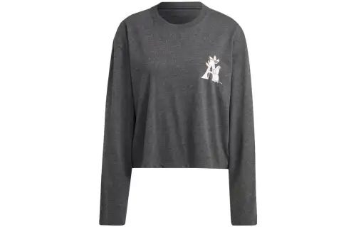 Adidas Originals ADIDAS ORIGINALS X MOOMIN T Shirts Women's Dark Gray Crew Neck Moderate Straight Fit