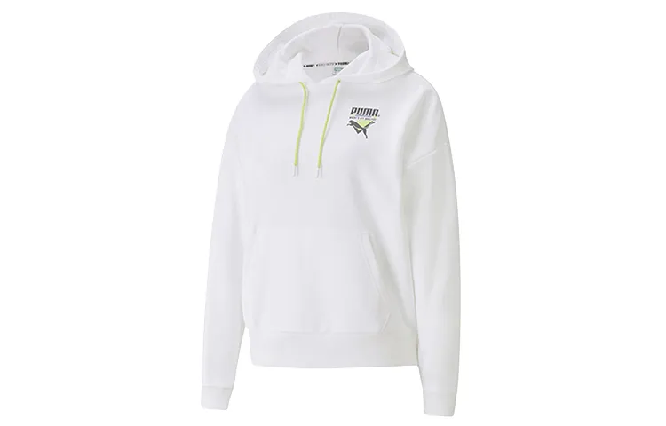 PUMA Sweatshirts Women's White Hooded Moderate Regular