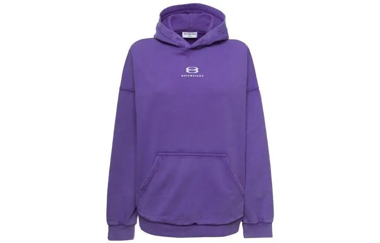 Balenciaga Wide Fit Logo Hoodie 'Purple'