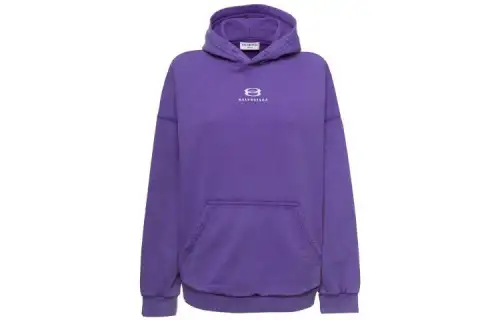 Balenciaga Wide Fit Logo Hoodie 'Purple'