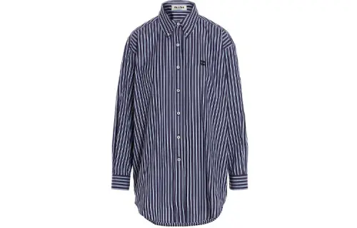 MIU MIU Shirts Women's Blue Lapel Moderate Other