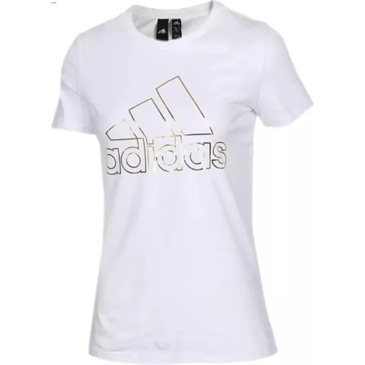 Adidas T-Shirts Women's White Crew Neck Moderate Straight Fit