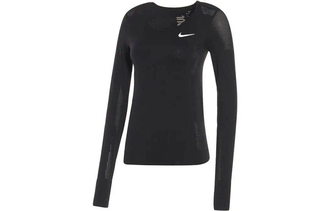 Nike T-Shirts Women's Black Crew Neck Moderate Nipped-in Waist