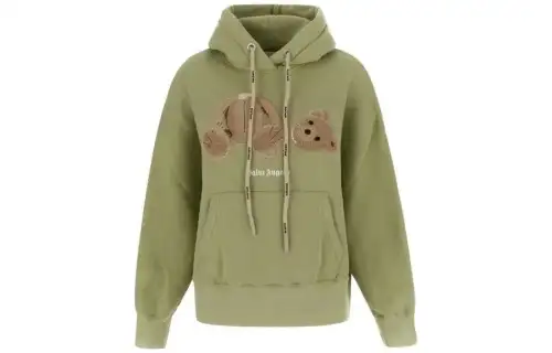 PALM ANGELS Sweatshirts Women's Avocado Green Hooded Moderate Heavyweight