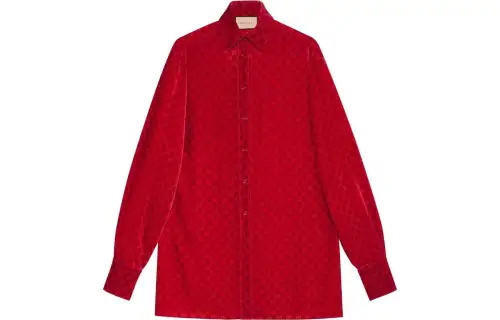 【Previous Season】GG-print velvet shirt