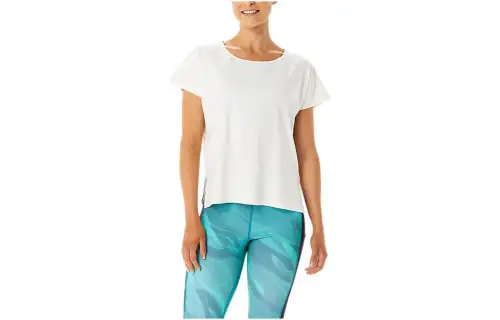 ASICS T Shirts Women's White Crew Neck Moderate Other