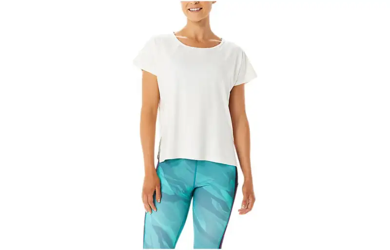 ASICS T Shirts Women's White Crew Neck Moderate Other