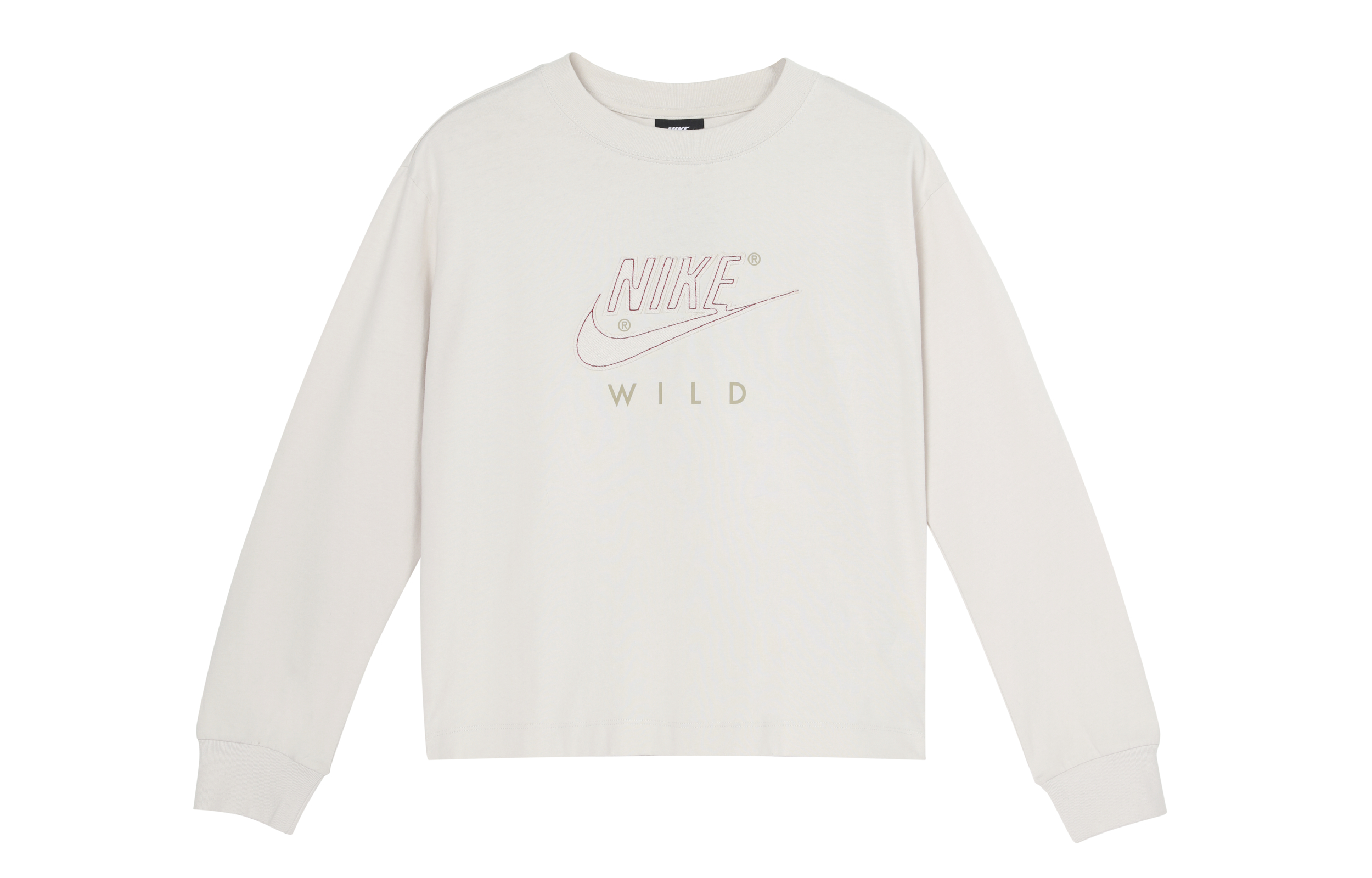 Nike Sweatshirts Women's Light Bone Crew Neck Moderate Regular