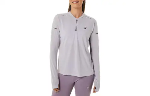 Asics Metarun 1/2 Zip Long Sleeve Top T Shirt Women's Gray