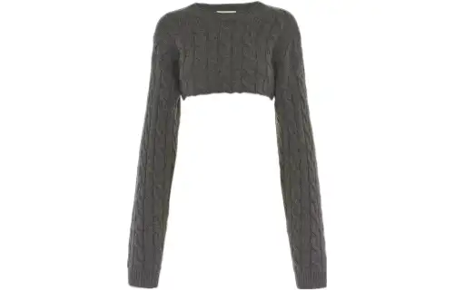 Miu Miu cable knit cropped cashmere jumper