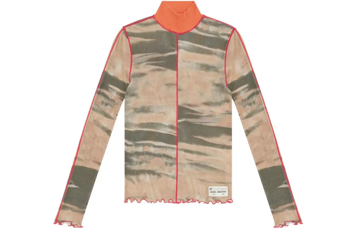 DIESEL T-Shirts Women's Camel Turtleneck Moderate Straight Fit