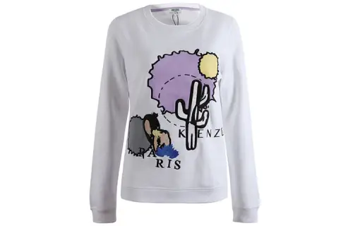 KENZO Sweatshirts Women's White Crew Neck Moderate Regular