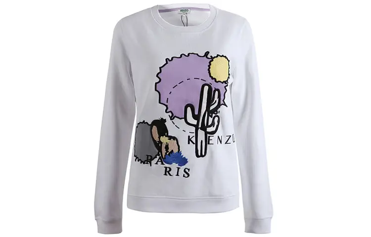 KENZO Sweatshirts Women's White Crew Neck Moderate Regular