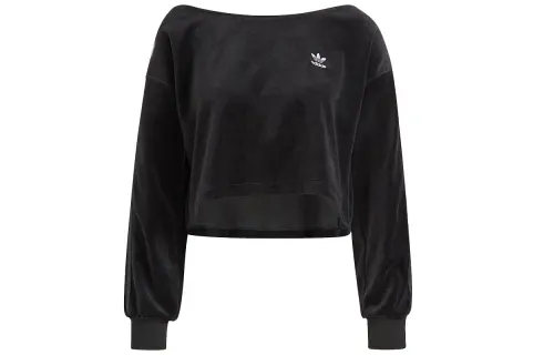 Adidas Originals Sweatshirts Women's Black Crew Neck Moderate Regular