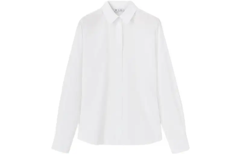 Loro Piana Shirts Women's White Lapel Moderate Straight Fit