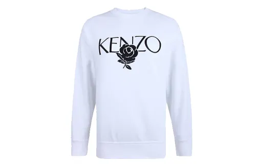 KENZO Letter Logo Sweatshirts Women's White Crew Neck Moderate Regular
