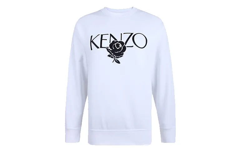 KENZO Letter Logo Sweatshirts Women's White Crew Neck Moderate Regular