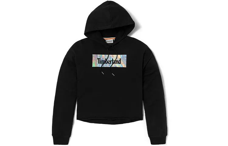 Timberland Sweatshirts Women's Black Hooded Moderate Regular