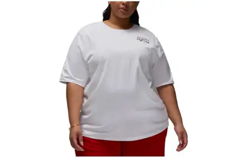 Jordan T Shirts Women's White Crew Neck Moderate Straight Fit