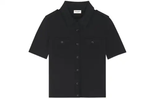 SAINT LAURENT Buttoned Short-Sleeved Polo Shirt
