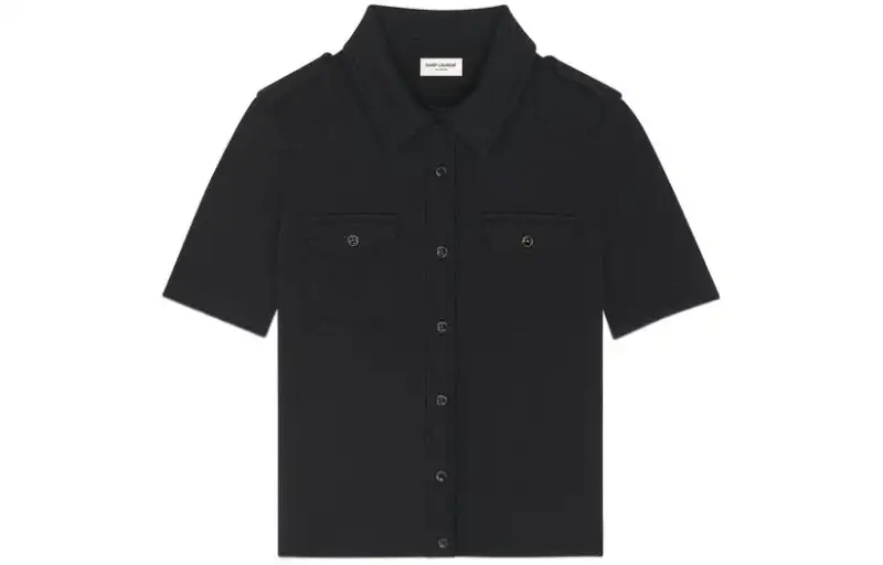 SAINT LAURENT Buttoned Short-Sleeved Polo Shirt