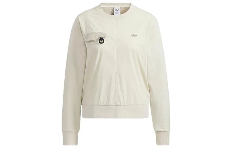 Adidas Originals Sweatshirts Women's Ecru Crew Neck Moderate Regular