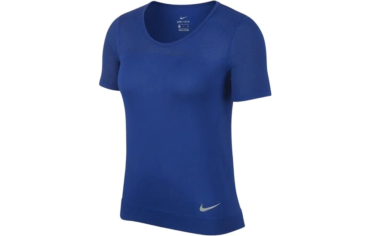 Nike T-Shirts Women's Blue Crew Neck Moderate Straight Fit