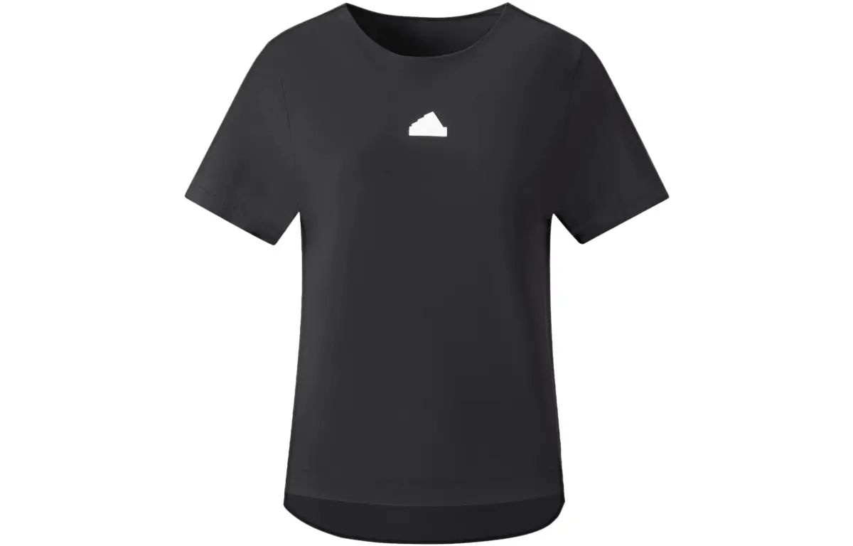 Adidas T-Shirts Women's Black Crew Neck Moderate Straight Fit