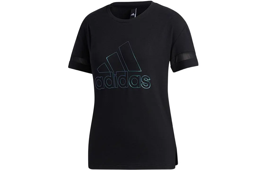 Adidas Drop Shoulder Sleeve T Shirt Women's Black