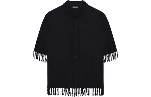 Balenciaga Shirts Women's Black Lapel Moderate Shirt