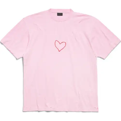Balenciaga T Shirt Women's Pink Loose Fit