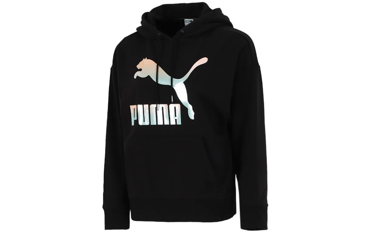 PUMA CLASSICS Sweatshirts Women's Black Hooded Moderate Regular