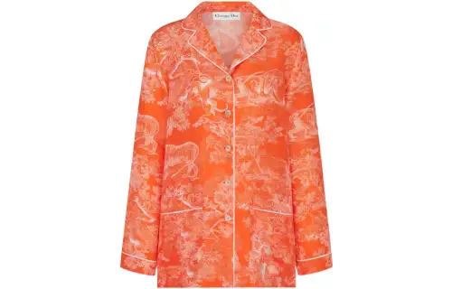DIOR Quarterly New Products Shirts Women's Orange Suit Collar Moderate