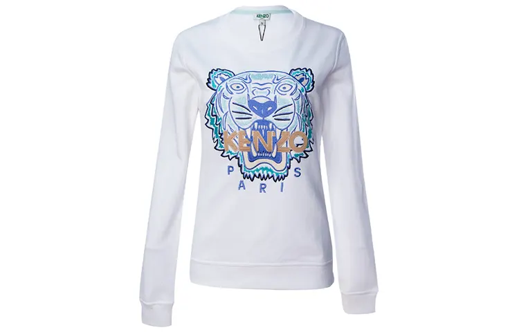 KENZO Sweatshirts Women's White Crew Neck Moderate Regular