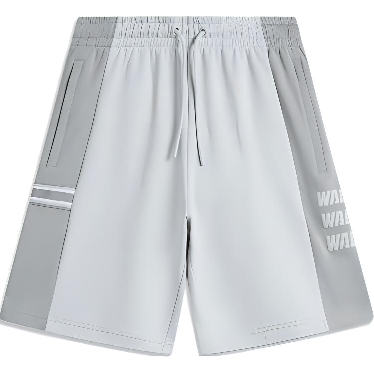 LiNing Wade Series Sports Simple Color Matching Lace-Up Casual Shorts Men's Water Drop Gray/Moon Watch Gray