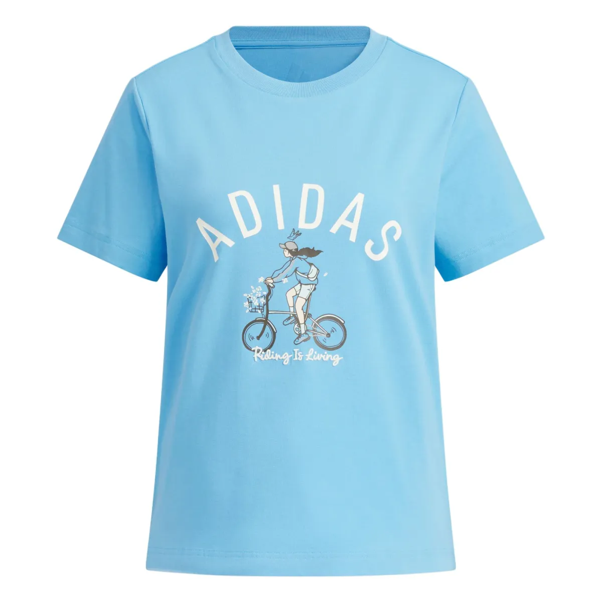 Adidas T-Shirts Women's Blue Crew Neck Moderate Other