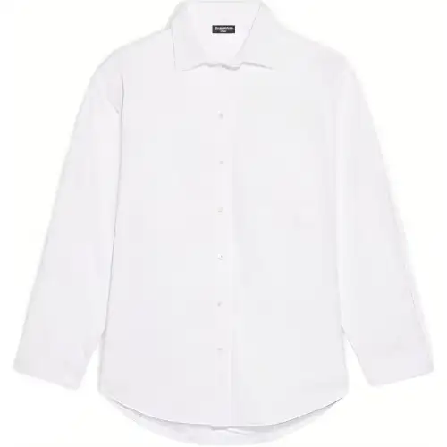 Balenciaga Shirts Women's White Lapel Moderate Shirt