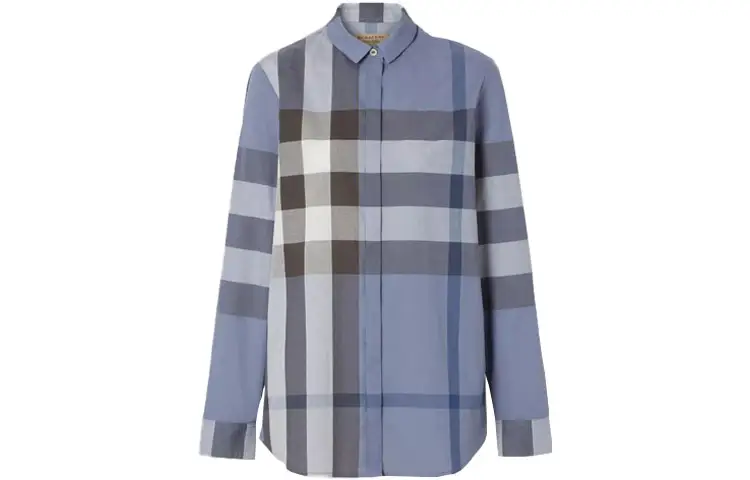 Burberry Shirts Women's Dark Sky Blue Lapel Moderate Other