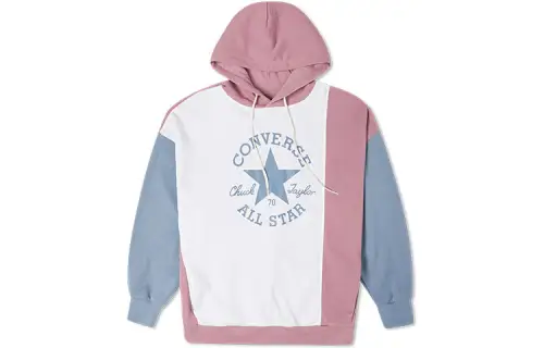 Converse Sweatshirts Women's Mixed Pink Hooded Moderate Regular