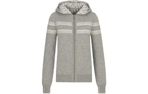 DIOR Sweatshirts Women's Gray Hooded Moderate Regular