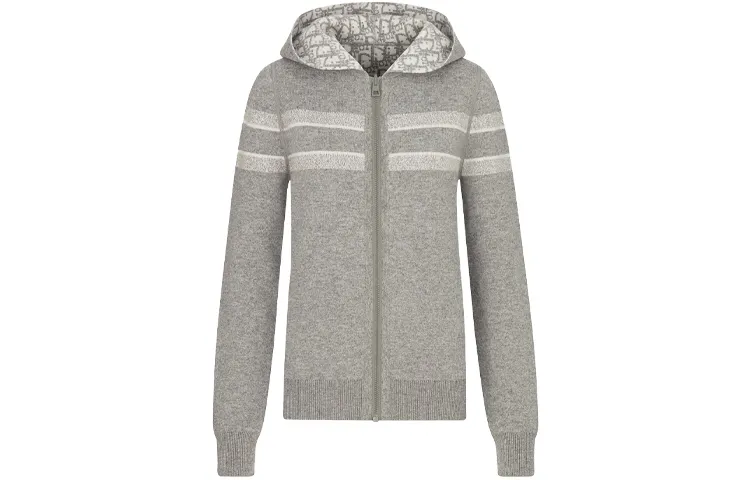 DIOR Sweatshirts Women's Gray Hooded Moderate Regular
